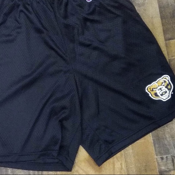 Oakland University Golden Grizzlies Men’s Black Mesh Shorts - Picture 5 of 13